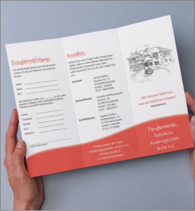 Flyergestaltung, Druckdateierstellung für Förderverein Kindergarten