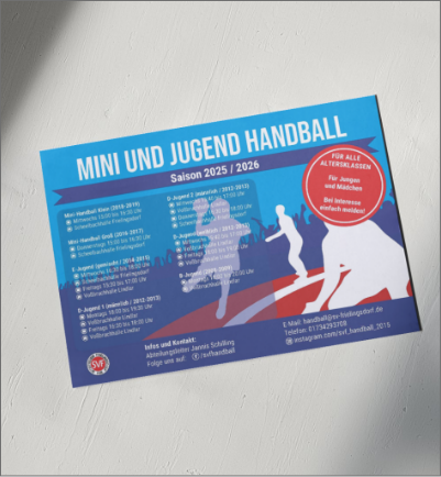 Layout und Druckdatenerstellung Flyer für Lindlarer Handballverein